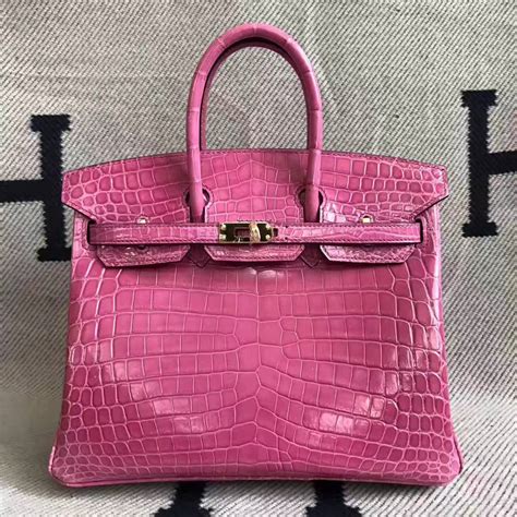 birkin pink bag|birkin bag pink crocodile.